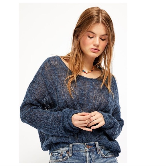 FREE PEOPLE BOHO PULLOVER KNIT TUNIC SWEATER A3C - Picture 2 of 16